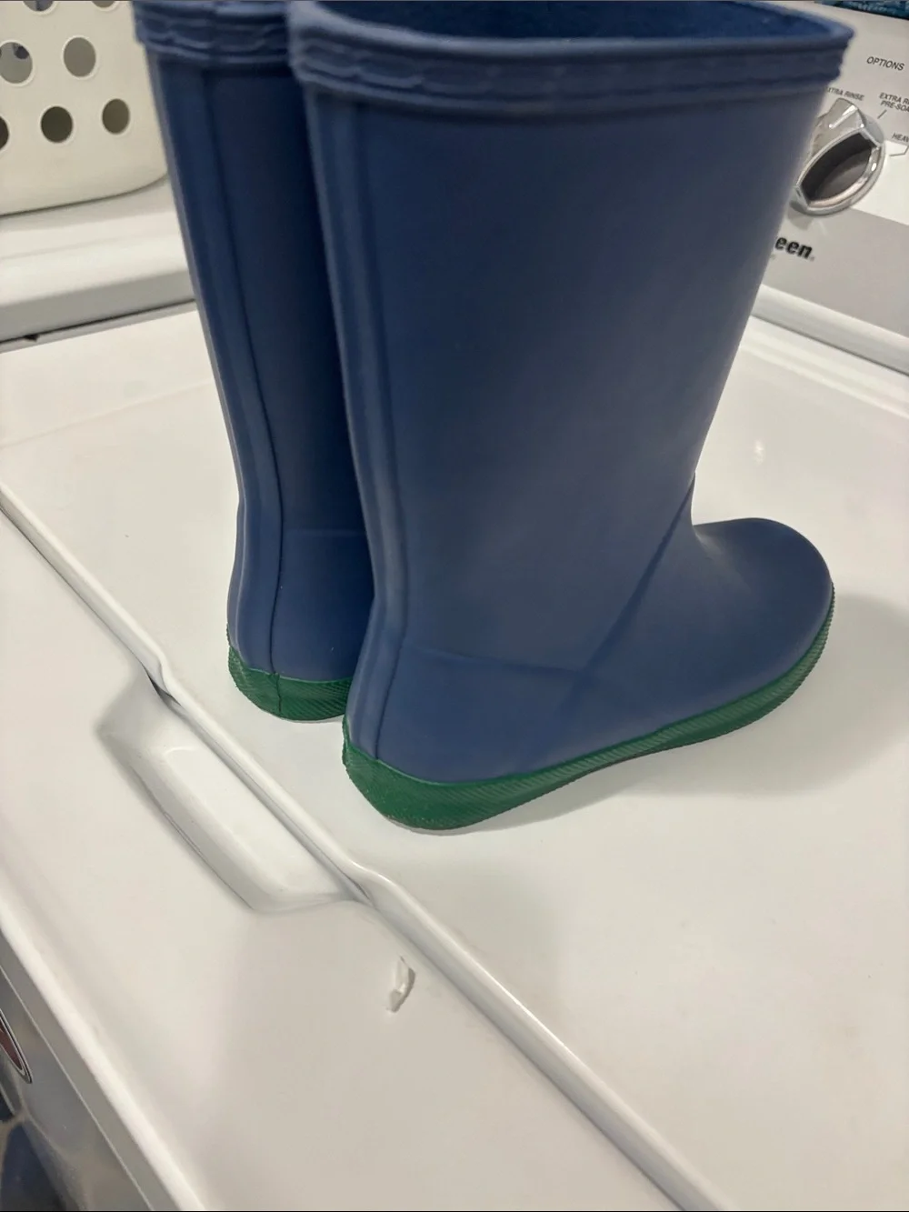 Hunter Navy Boots with Green Soles